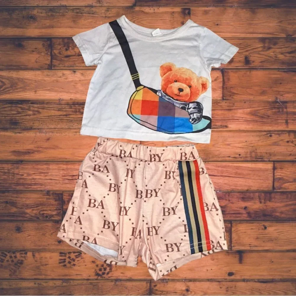 5 for $25🔥Shein Baby Bear Print Matching‎ Set Baby Size 6-9 Months